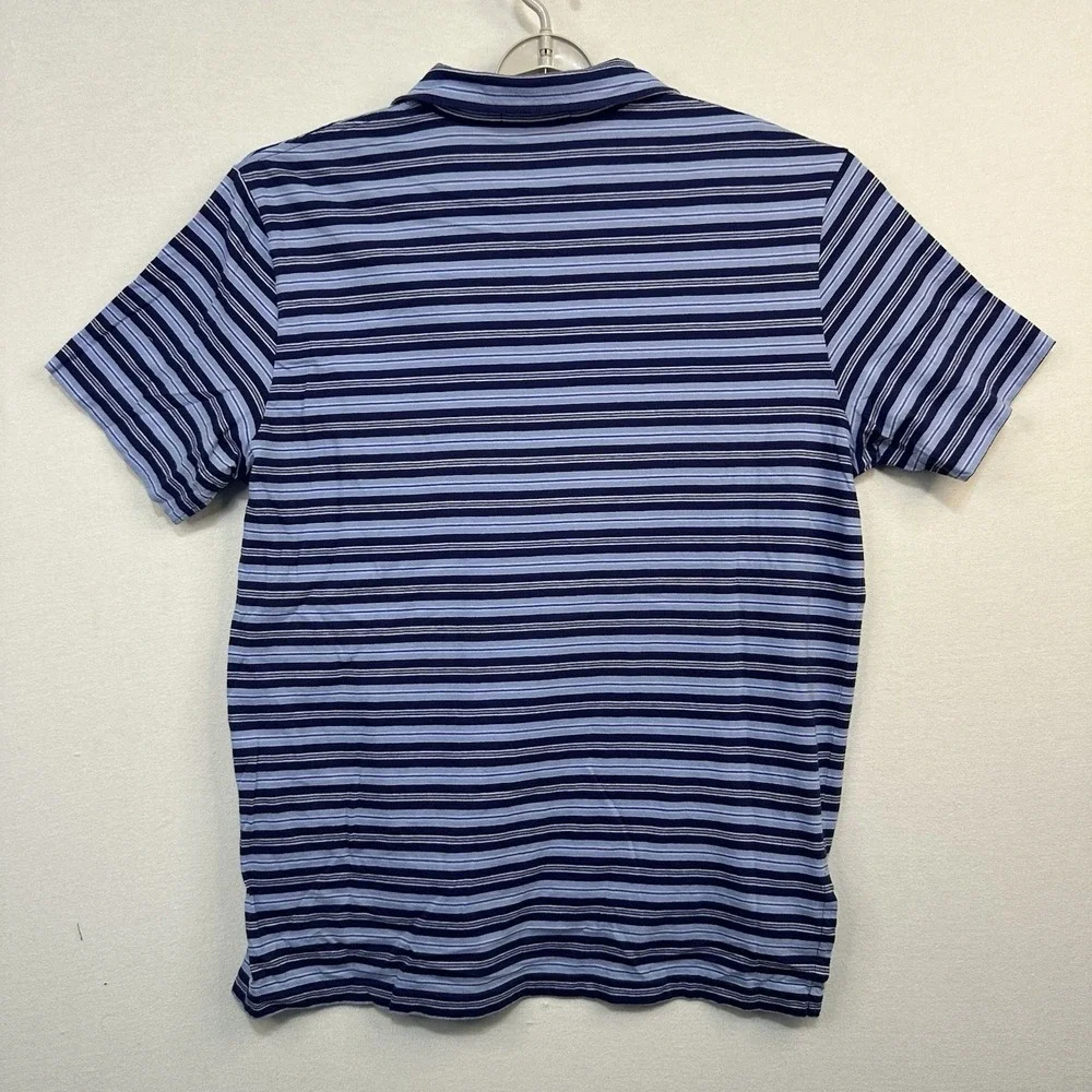 Polo Ralph Lauren Men's XL Blue Striped Shirt 100% Cotton Short Sleeve‎
